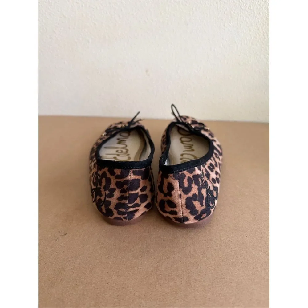 Sam Edelman Felicia Ballet Flat Leopard Prnt Bow size 3